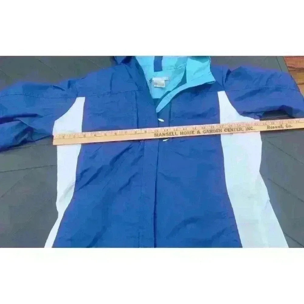 Vintage Nike Windbreaker Womens Size Medium Blue White Color Block Y2K Full Zip - Picture 5 of 7
